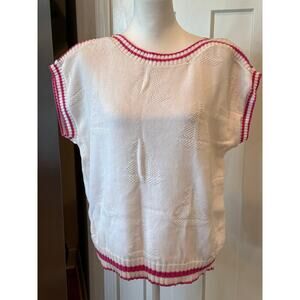 Vintage 80's  Jantzen Sleeveless Knit Nautical Top - Size L